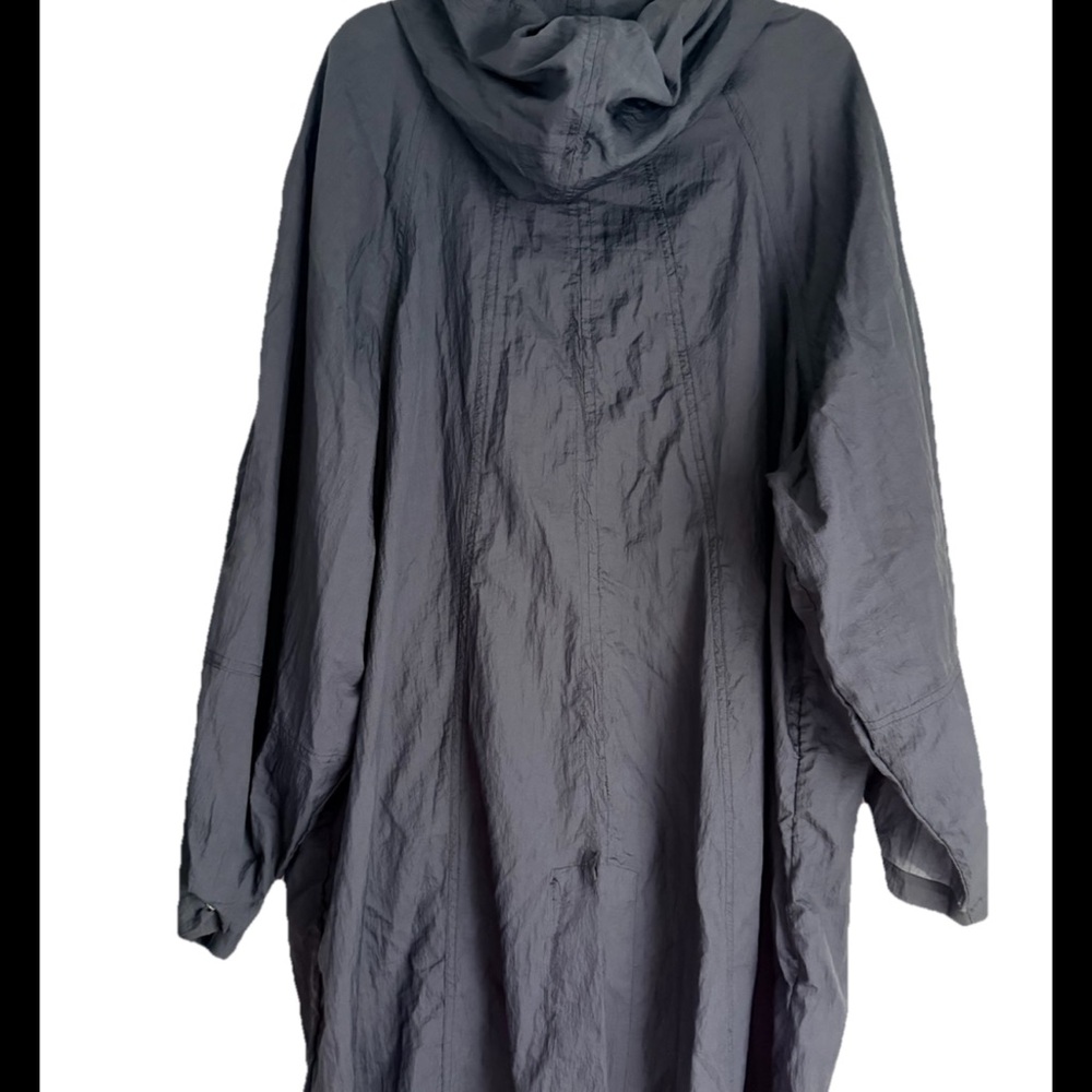 FREE PEOPLE Oversized Packable Windbreaker Jacket Hood Navy Blue Sz S - Picture 2 of 6